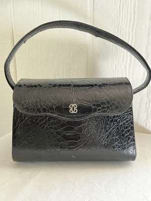 Vintage Faux Alligator Box Purse w Handbag Feet SWEET 1960s EUC Foto 1 de 4