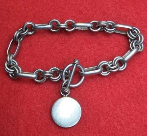 Massive Sterling Silber Gliederkette Armband Knebelverschluss 925 24,8 g schwer passt 6,25 - Bild 1 von 14