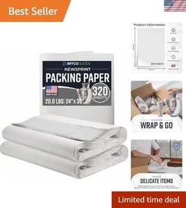 320 Newsprint Packing Paper Sheets 24x36 | Moving Supplies - Picture 1 of 9
