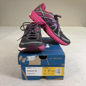 Brooks Defyance 10 Womens Running Shoes Ebony Pink Plum Size 7B Benefits Charity - Picture 1 of 14
