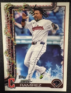 2025 Topps Holiday Jose Ramirez Red Back SSP #H195 Guardians - Picture 1 of 2
