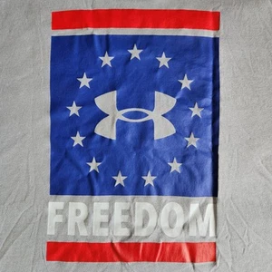 Under Armour UA Freedom American Patriotic USA Grey L Active Graphic T-Shirt NWT - Picture 1 of 8