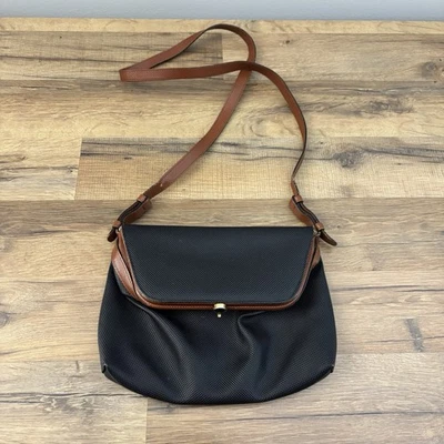 Bottega Veneta 金色黑色皮革斜挎包钱包复古马可 Polo — 第 1/4 张图片