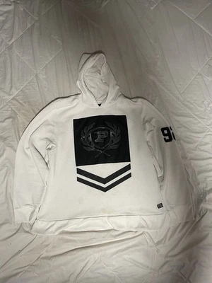 VINTAGE PHAT FARM MOLETOM COM CAPUZ GRANDE L MASCULINO BRANCO PULÔVER RAP HIP HOP Y2K - Imagem 1 de 4