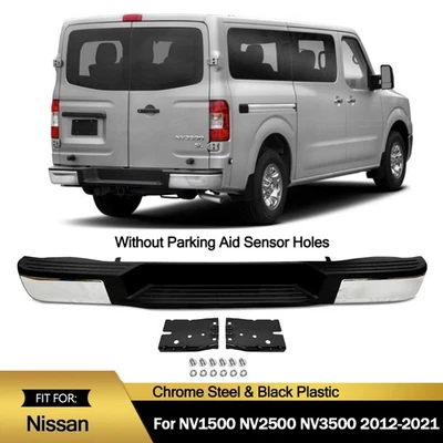 For Nissan NV1500 NV2500 2012-2021 Chrome Rear Bumper Assembly W/o Sensor Holes - Изображение 1 из 4