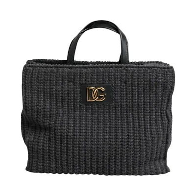 Bolso DOLCE & GABBANA Negro Grande Tejido Crochet Hombro Shopper DG Logo 3660usd Foto 1 de 4
