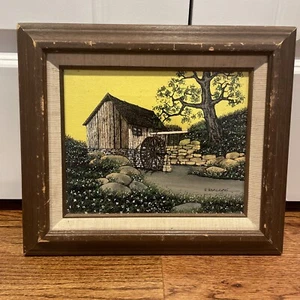 H. Hargrove Water Wheel Mill Oil Painting Serigraph - Picture 1 of 6