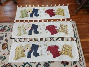 Set of 3 Multi Color Vintage Curtain Valances Each Panel 44 1/2" Free Shipping!! - Picture 1 of 7