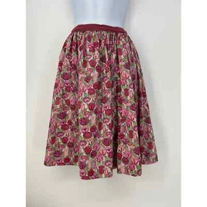 Vintage Handmade Mauve Pink Green Tulip Floral Full Skirt Kids M Womens XXS XS - Picture 1 of 5