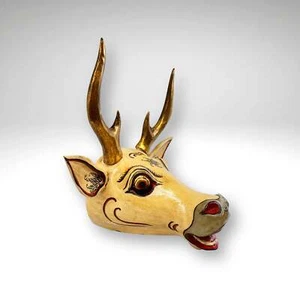 Balinese Deer Mask Ramayana Maricha Golden Deer Bali Folk Art Hand carved Wood C - Picture 1 of 10