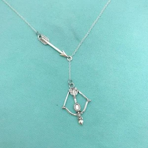Beautiful Archer and Arrow Antique Silver Lariat Style Y Necklace. - Picture 1 of 1