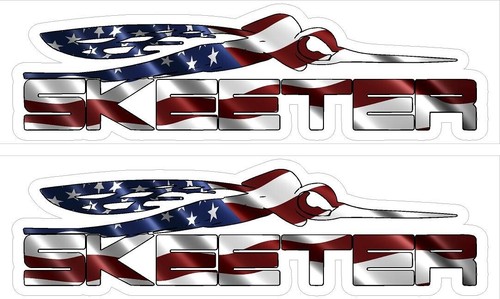 2 American Flag Skeeter Boats Graphic Decal Sticker Bass Fishing Boats ...