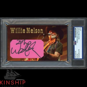Willie Nelson signed Cut 3x5 Custom Card PSA DNA Slab Country Music Auto C4251 - Picture 1 of 2