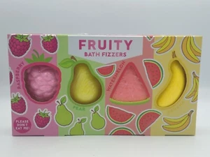 Fruity Bath Fizzers,1 Raspberry 40g,1 Pear 40g,1 Watermelon 40g, 1 Banana 40g - Picture 1 of 2