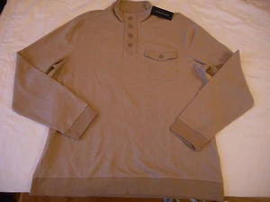 Men's Structure Long Sleeve Button Mock Neck Shirt NEW T Wolf Size X-Large $50 - Picture 1 of 2