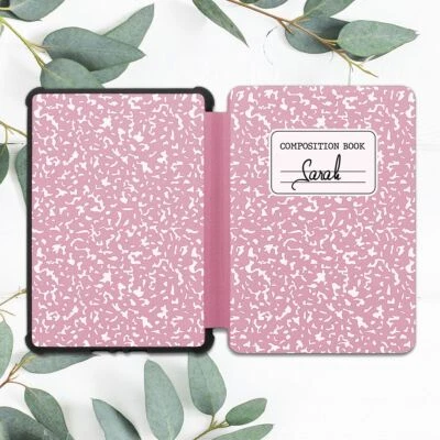 Custom Pink Composition Book Case For All-new Kindle 10th Gen Kindle Paperwhite - Image 1 of 3