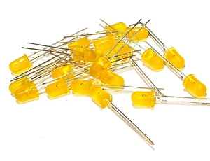 LED 5mm gelb 4-19V diffus Gehäuse , kein Vorwiderstand nötig 50 Stück Aktion - Bild 1 von 2