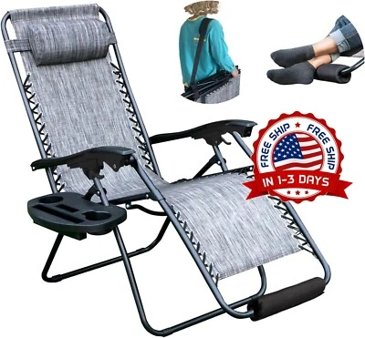 Sillón reclinable plegable con almohada acolchada para la cabeza de acero aleado - Image 1 of 4