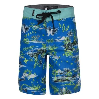 Hurley Boys 18/29 Neptune Blue Doodle Island Surf Board Shorts  - Image 1 of 4
