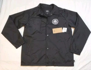 Giacca impermeabile VANS Coach nera con logo bianco tasche colletto nuova con etichetta ragazzi LG - Foto 1 di 11