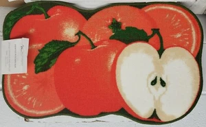 PRINTED NYLON KITCHEN RUG (nonskid back) (18" x 30") ORANGE & APPLES, MHF - Picture 1 of 10