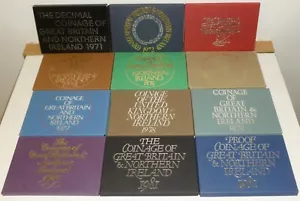 UK Official Royal Mint Proof Coin Year sets 1971 - 1982 Flat Pack type see menu - Picture 1 of 25