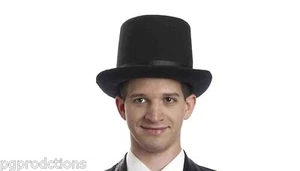 1 Deluxe BLACK WOOL FELT TOP HAT Magic Lincoln Magician Costume Adult President  - Picture 1 of 3