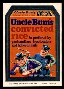 1974 Topps Wacky Packages Series 10 #27 Uncle Bum's Rice NM/MT