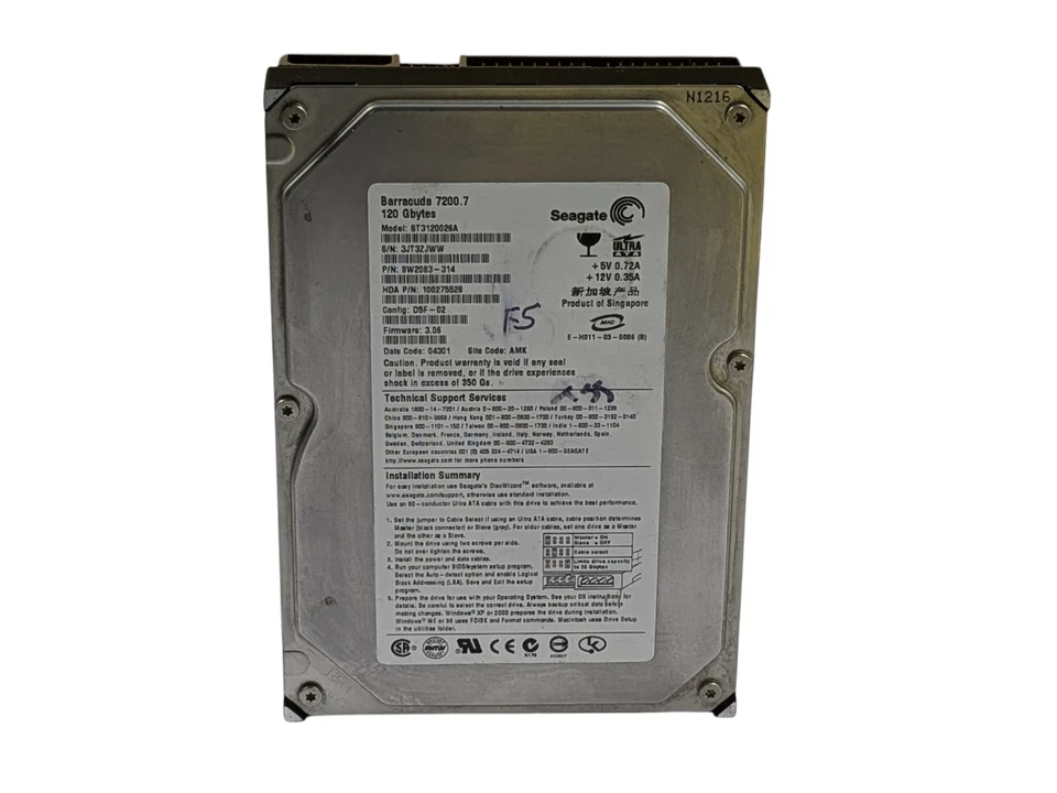 Seagate Barracuda 7200.7 ST3120026A 120GB 3.5" IDE PATA HDD Hard Drive - Image 1 of 1