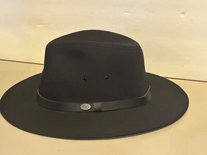 Bailey Dalton Safari Outback Water rain repellent Black Fedora XXL BRAND NEW - Picture 1 of 5