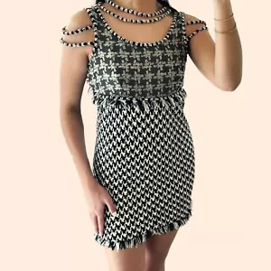 Chanel Vintage Tweed Houndstooth Dress - Picture 1 of 14