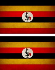 2x Sticker Flag Vintage Distressed Water Uganda