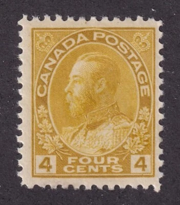 MATT'S STAMPS CANADA SCOTT #110 KING GEORGE V 4-CENT ISSUE OF 1922, MH CV$47.50 - Image 1 of 3