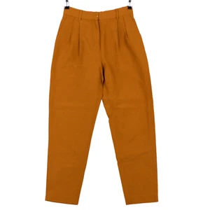 AKNVAS Pants Sz 2 Orange Trousers Cotton Viscose Pleated Ankle High Rise * - Picture 1 of 10
