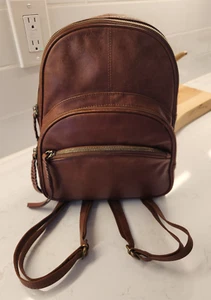 Tommy Bahama Backpack Crossbody Convertible Bag Purse Camel Brown Leather - Picture 1 of 12