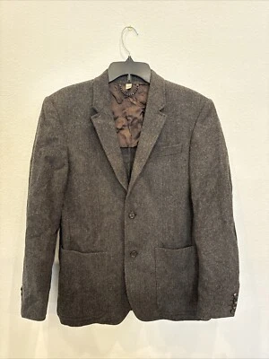 Burberry London Brown Herringbone 2 Button Blazer Jacket Size Medium EU 48 - Image 1 of 4