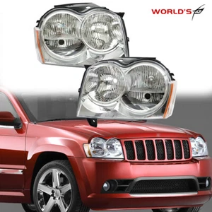 For 2005-2007 Jeep Grand Cherokee Headlights Headlamps Replacement Left+Right - Picture 1 of 16