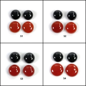 Juego de 4 piezas de cabujón 100 % ónix natural forma redonda 12 mm - 18 mm para joyería - Imagen 1 de 5