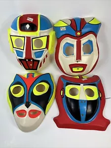 Vintage Halloween Mask Black Light Kids Size NOS Dime Store lot of 4 - Picture 1 of 14