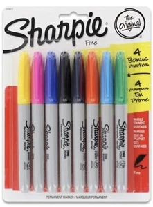The Original Sharpie - Permanent Markers - Fine point - 8 count - New-FREE SHIP! - Picture 1 of 1