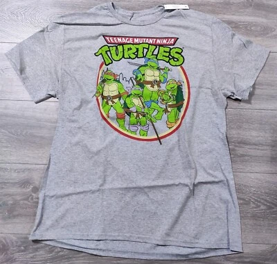 Camisa Tortugas Ninja Adolescentes Mutantes Adulto X-Grande Gris Gráfico Camiseta Para Hombres Foto 1 de 4