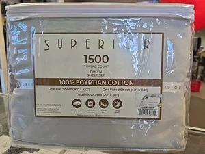 1500 Fadenzahl Ägyptische Baumwolle Bestickt Mark Stich Saum Bettlaken Set - Bild 1 von 3