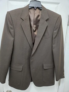 Men's Magic Stretch by Haggar DARK BROWN Suit Blazer Jacket 40R / 40 R - Picture 1 of 4