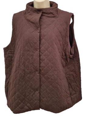 Lands' End Brown Gilet UK 18-20 XL - 100% Cotton Vest - Image 1 of 4