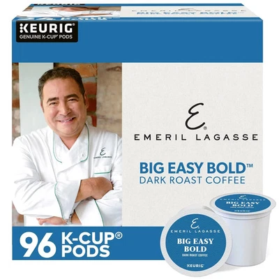 Emeril Big Easy Bold Coffee Keurig SingleServe 96 K-Cup Pods Dark Roast BB 27/03 Foto 1 de 4
