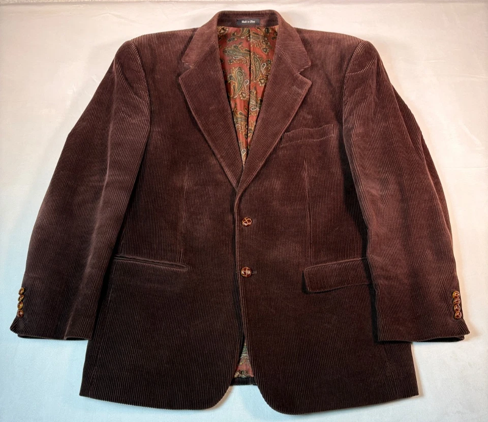 Blazer Lauren Ralph Lauren 42R Pana Marrón Chocolate Abrigo Deportivo Traje Chaqueta Foto 1 de 4