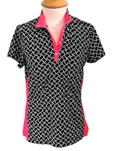 TAIL Gr. Small schwarz weiß & hot pink Kurzarm Golf Top TOP - Bild 1 von 6