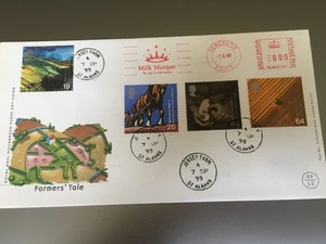 GB BRIEFMARKEN UNADRESSIERT METER SPRUCH ERSTTAGSBRIEF 1999 BAUERN MILCHMARKE - Bild 1 von 1