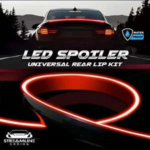 Schwarz Universal LED Spoiler Hecklippe Kit für Auto Kofferraum Bremslicht Kofferraum Flügel - Bild 1 von 11