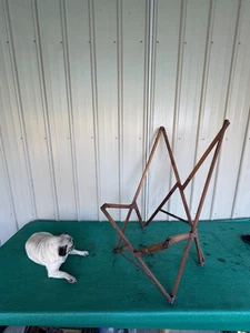Antique Folding Wooden & Iron TRIPOLINA BUTTERFLY CHAIR ~ Fenby? - Picture 1 of 12